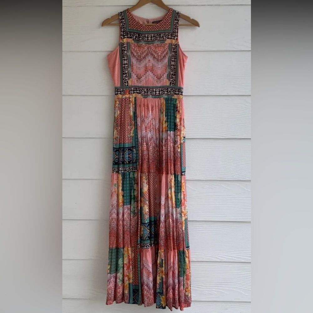 NWT Anthropologie Bhanuni Alessandra Maxi Dress size 0 Sleeveless Floral Lined